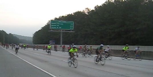 Biking on the highway